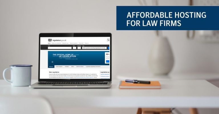 Laptop showing legislation website with text promoting Best Affordable Hosting for Law Firms, ideal for legal businesses.
