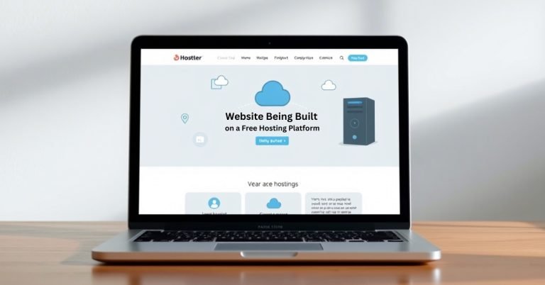 Website being built on a free hosting platform, showcasing how easy it is to get started. Is Free Hosting Really Worth It for your site?