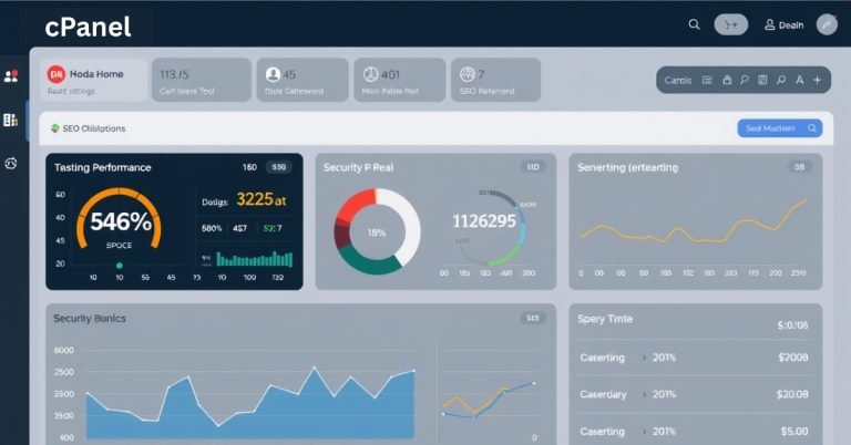 Dashboard view of web hosting performance and SEO metrics showing the impact of web hosting on SEO rankings and performance.