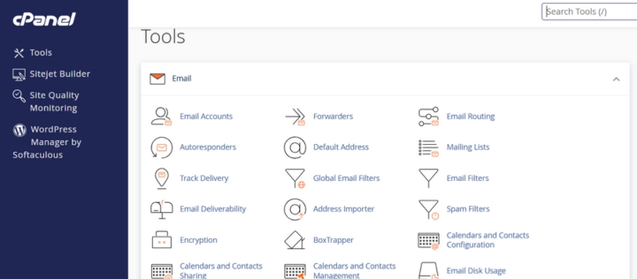 Explore cPanel's tools and email management features, including Sitejet Builder, WordPress Manager, email accounts, forwarders, and spam filters, in this detailed guide.